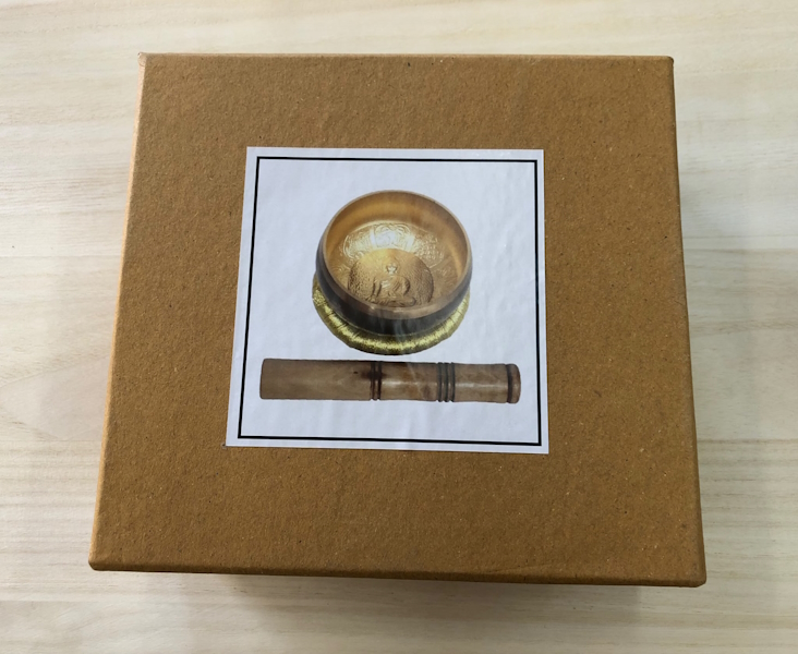 Pack  Cuenco Nepalí con caja cojín y  maza